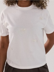 Koszulka z aplikacją 3D - kremowy