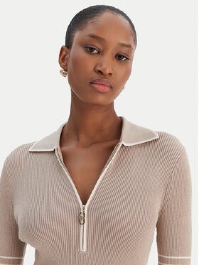 Liu Jo Sport Sukienka dzianinowa TF5028 MS49I Beżowy Regular Fit