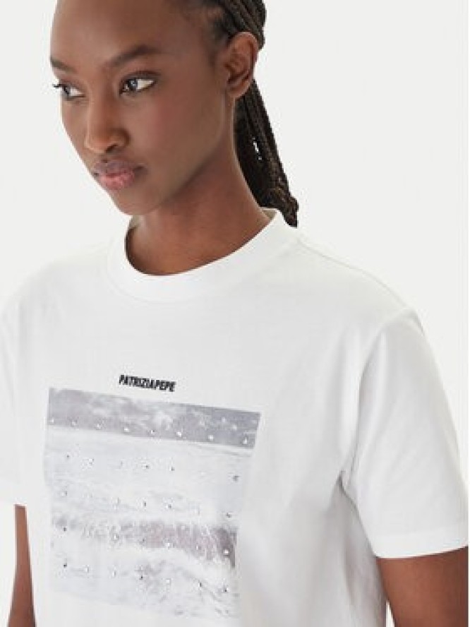 Patrizia Pepe T-Shirt 2M4536/J427-W146 Biały Regular Fit