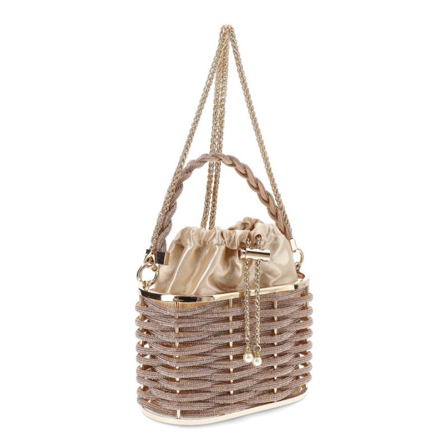 Złota Torebka Sca'Viola Ekskluzywny Kuferek Damski Premium