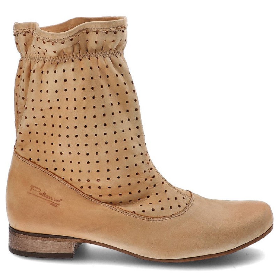 Brązowe Botki Pollonus Wygodne Buty Damskie