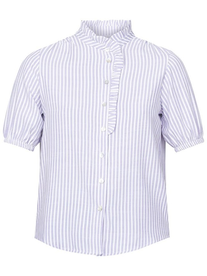 SisterS point Bluzka w kolorze lawendowo-białym rozmiar: XS