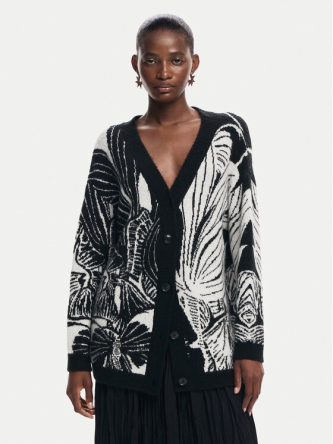 Desigual Kardigan Halifax 24WWJF26 Czarny Regular Fit