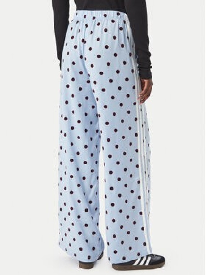 adidas Spodnie dresowe Satin Polka Dots Wide Leg Pant KV1170 Niebieski jasny Relaxed Fit