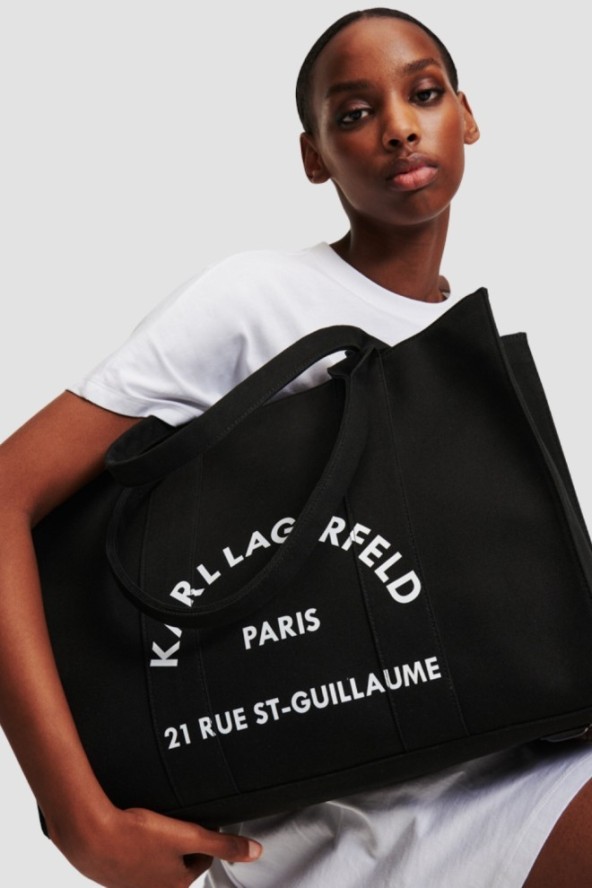 KARL LAGERFELD Czarna bawełniana shopperka damska