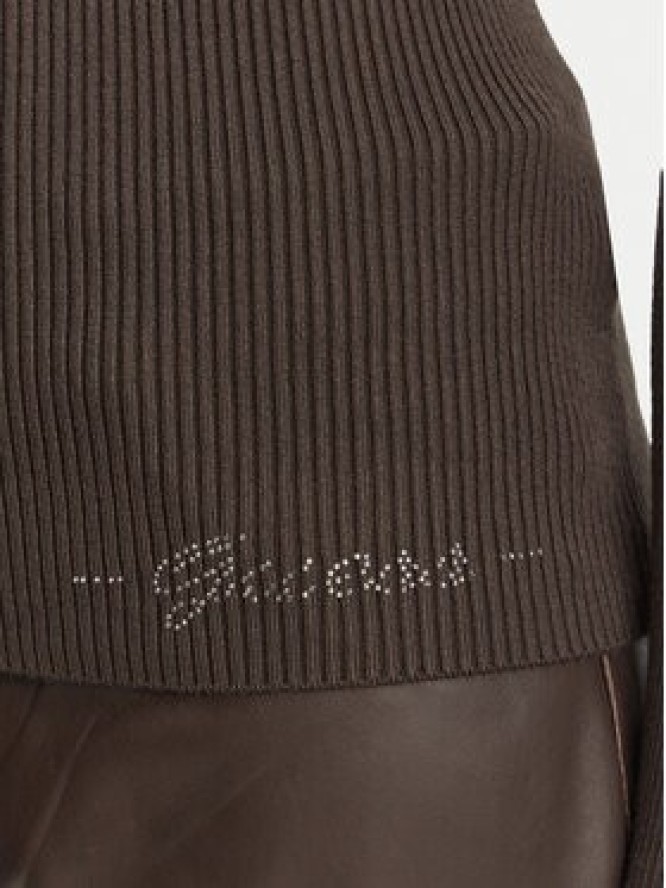 Guess Bluzka W6YR09 Z0948 Brązowy ciemny Slim Fit