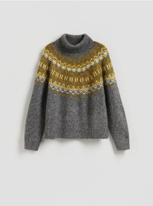 Sweter z domieszką wełny - wielobarwny