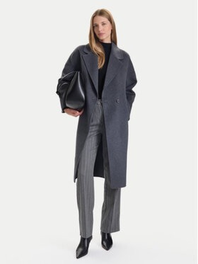 ViCOLO Płaszcz wełniany TF0003 Szary Regular Fit