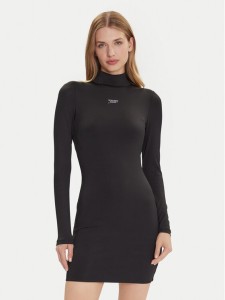 Tommy Jeans Sukienka codzienna Silver Script DW0DW21504 Czarny Slim Fit