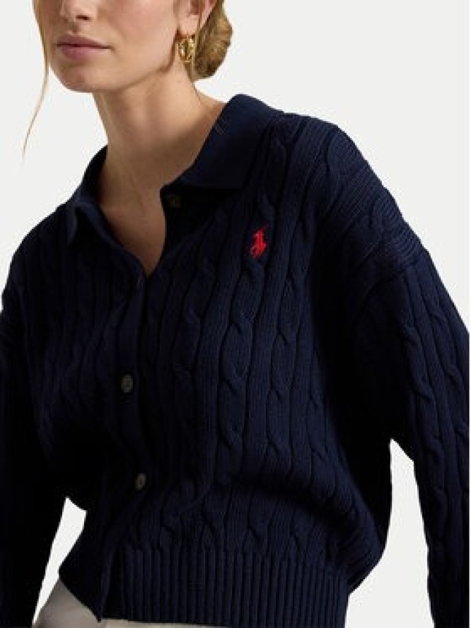 Polo Ralph Lauren Kardigan 211B30509002 Granatowy Straight Fit