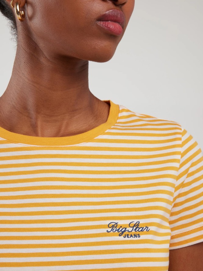 Koszulka damska w paski żółto-biała Zenaida 703