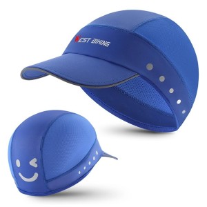 Czapka letnia z oddychającego jedwabiu WEST BIKING YP0201426 - Niebieska