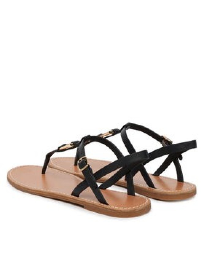 Tommy Hilfiger Sandały Leather Thong Sandal FW0FW09127 Czarny