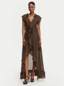 Guess Sukienka koktajlowa W6GK87 W2111 Brązowy ciemny Regular Fit