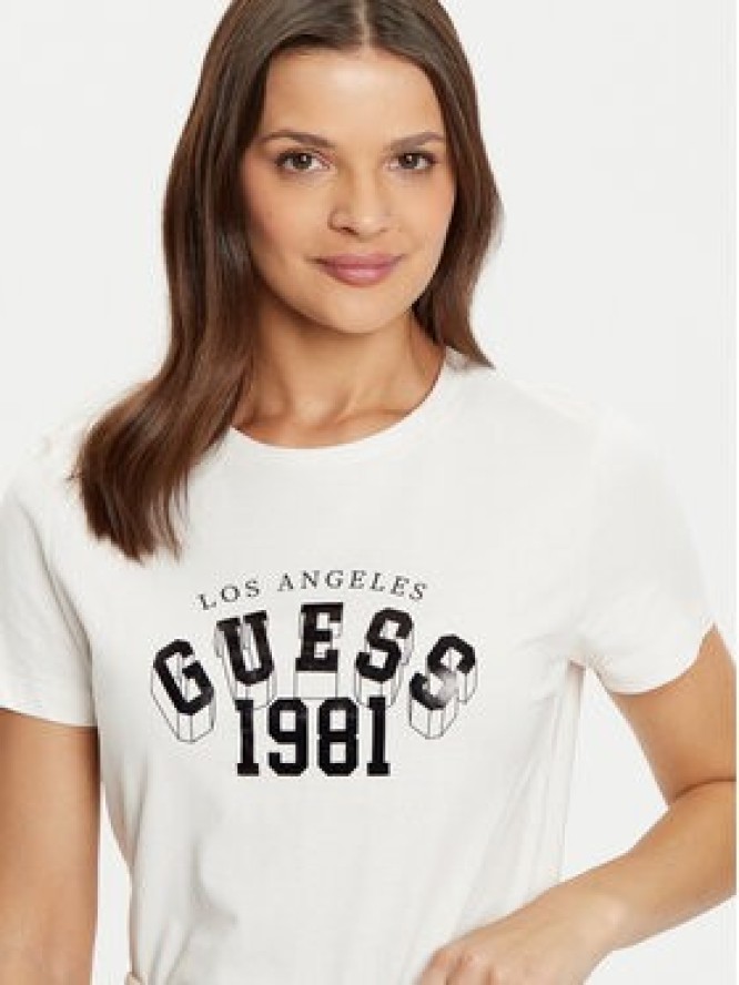 Guess T-Shirt V5RI06 I3Z14 Écru Regular Fit
