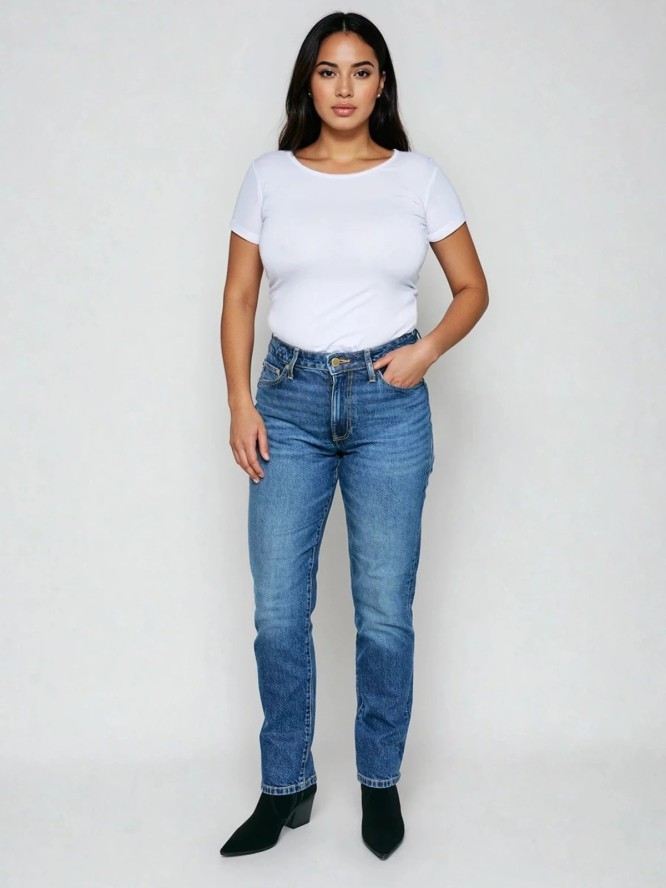 Jeansy damskie proste granatowe Charlotte 570