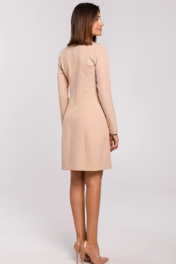 Elegancka sukienka marynarka biznesowa do pracy beżowa