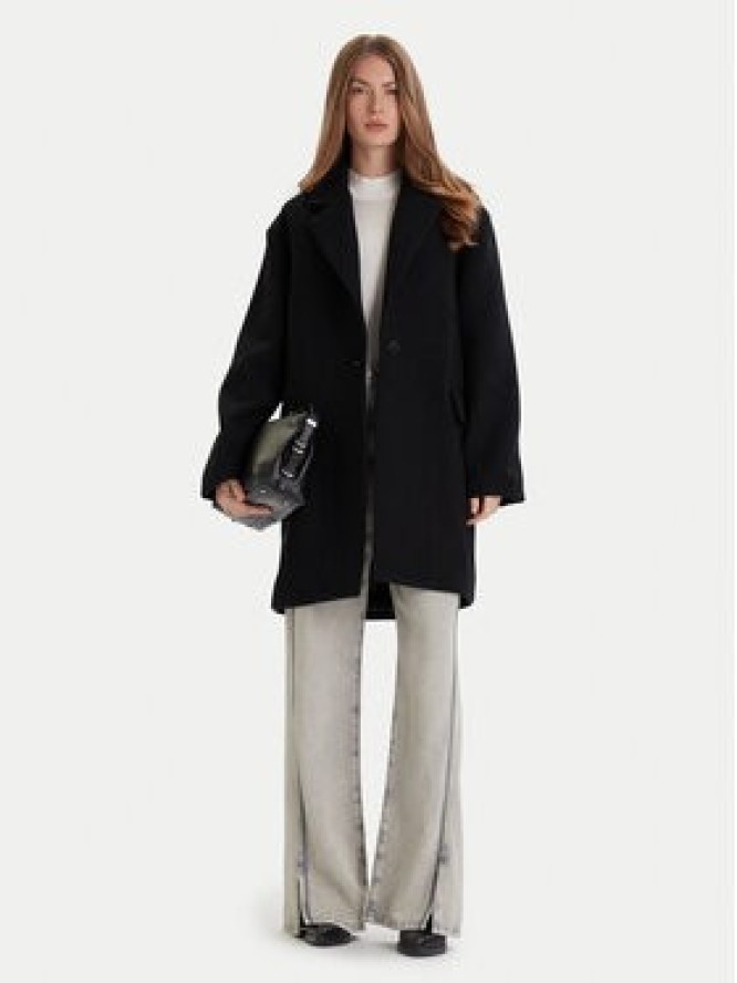 BOSS Płaszcz wełniany C_Calesara2 50548660 Czarny Relaxed Fit