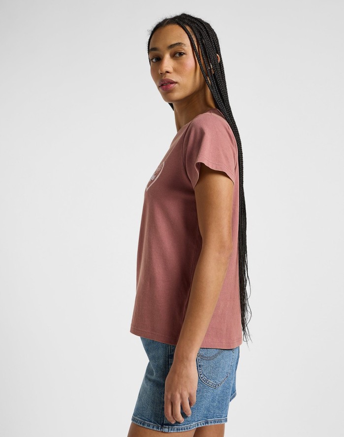 DAMSKA KOSZULKA LEE SMALL LOGO TEE HENNA 112363636
