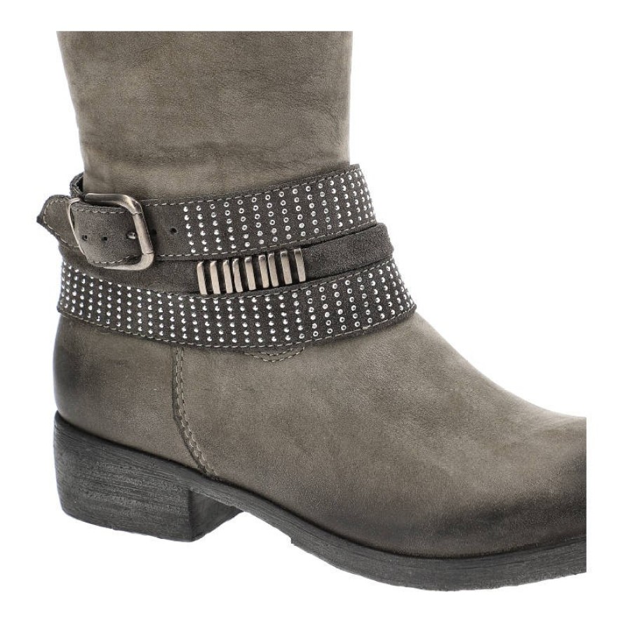 Kozaki damskie Simen, wysokie i ocieplane , szare, 7846-Sam-1137