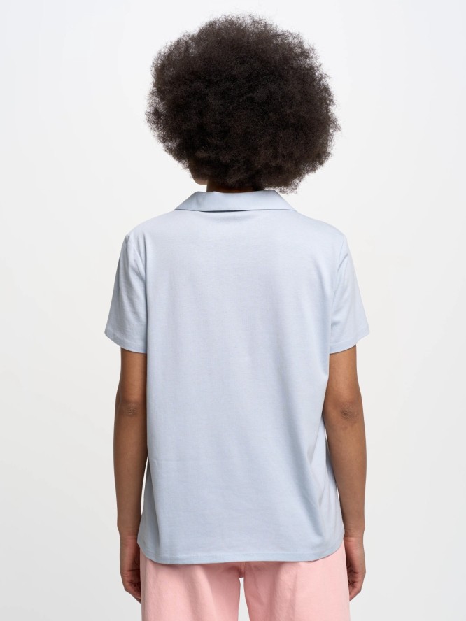 Koszulka damska polo z modalu niebieska Fremenka 400