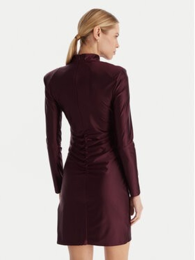 ACCESS FASHION Sukienka koktajlowa 54-3037-170 Bordowy Slim Fit