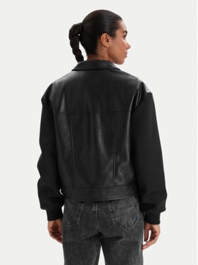 Karl Lagerfeld Jeans Kurtka z imitacji skóry B1W15027 Czarny Regular Fit
