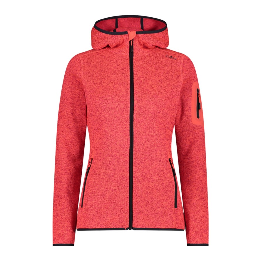 Bluza Damska Polarowa CMP 3H19826 CIEPŁA 280g Pomarańczowy