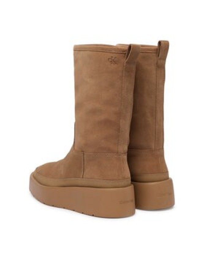 Calvin Klein Śniegowce Flatform Mid Boot Suede Wl HW0HW03181 Beżowy