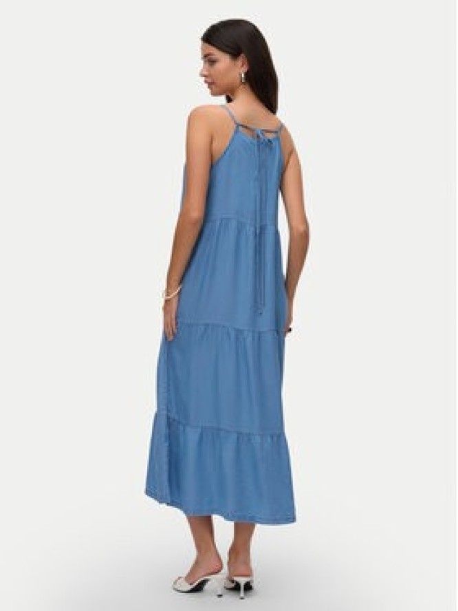 Vero Moda Sukienka letnia Fleur 10326075 Niebieski Loose Fit