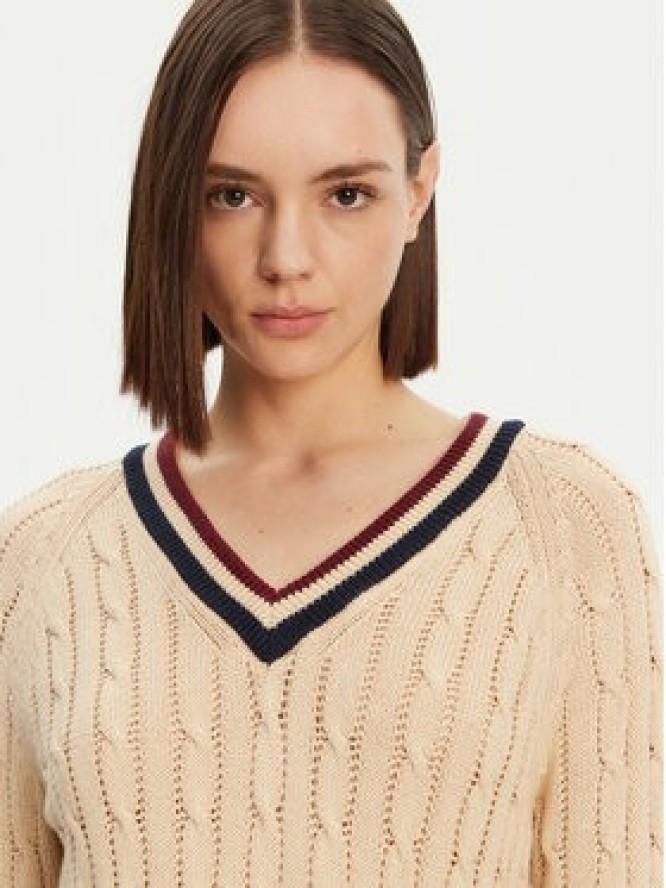 Tommy Hilfiger Sweter Varsity WW0WW43972 Beżowy Regular Fit
