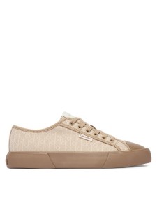 Calvin Klein Trampki Vulc Low Laceup Aop Canvas HW0HW03142 Beżowy