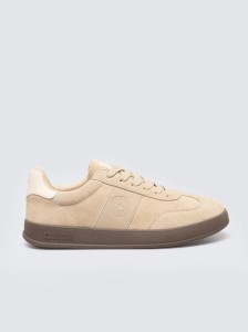 Sneakersy damskie ze skóry naturalnej zamszowej beżowe SS274689 801