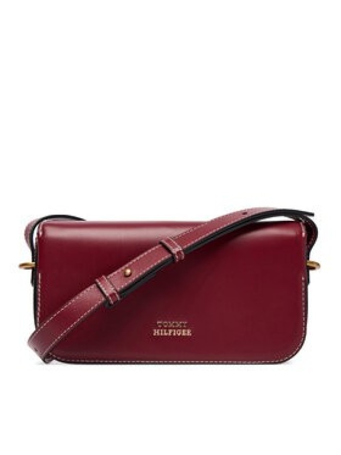Tommy Hilfiger Torebka Th Script Flap Crossover AW0AW18399 Bordowy