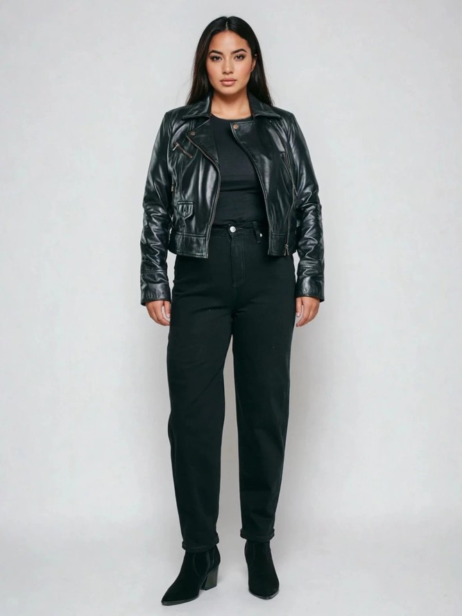 Jeansy damskie mom jeans czarne Silla 936