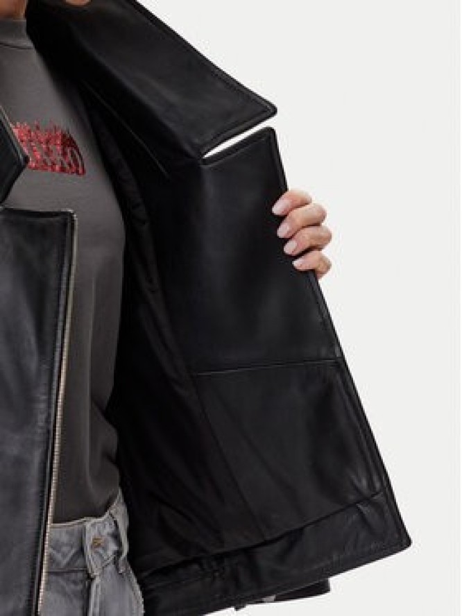 PINKO Kurtka skórzana Confine 104877 A21L Czarny Regular Fit