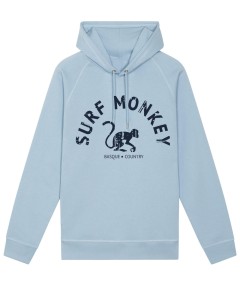 Bluza z bawełny organicznej –zakrzywione – z kapturem /dla dorosłych (niebieska)