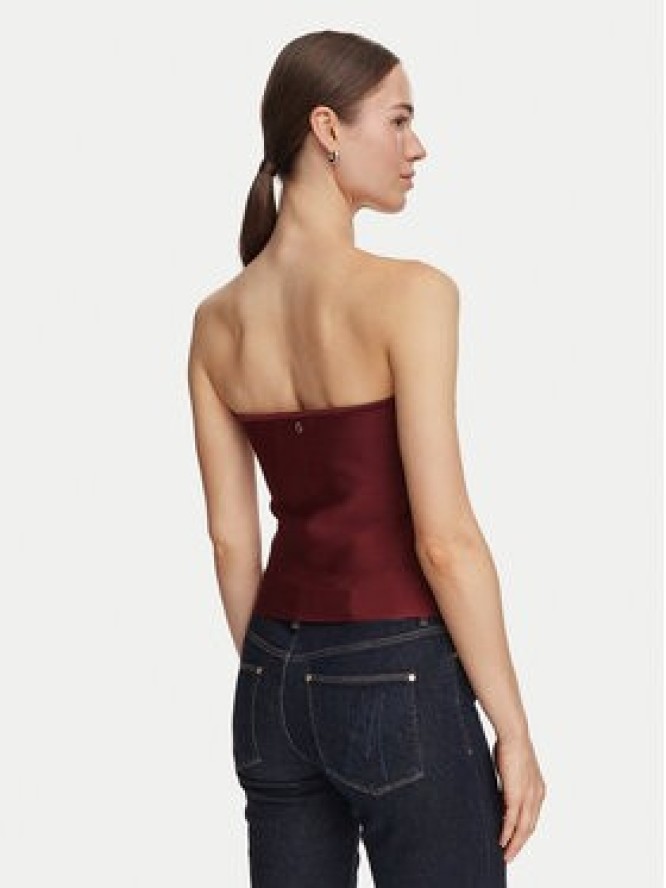 Guess Top W6YR37 Z1042 Bordowy Slim Fit