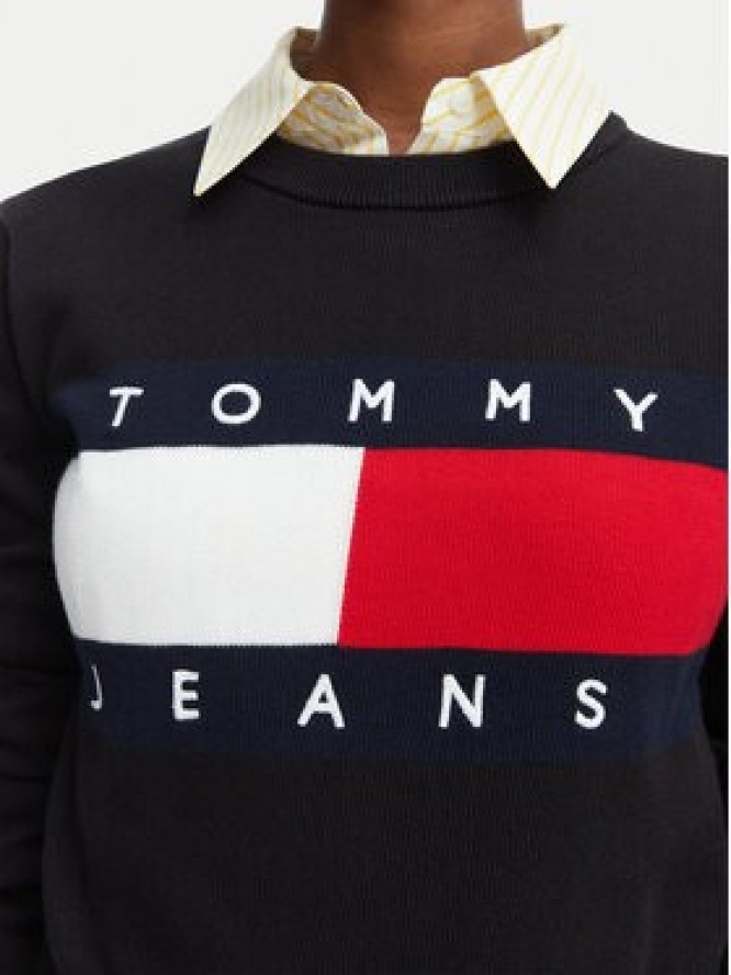 Tommy Jeans Sweter Flag DW0DW22930 Czarny Regular Fit