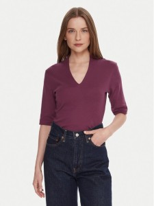 United Colors Of Benetton Bluzka 3GA2D400U Fioletowy Slim Fit