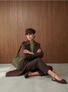 Torba hobo z imitacji zamszu - green spruce