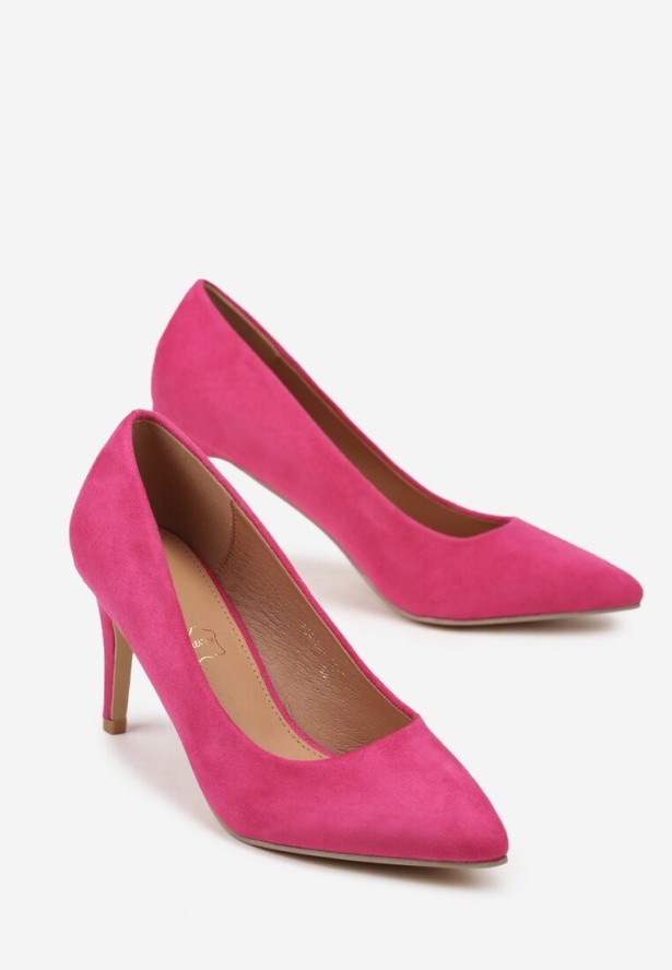 Fuksjowe Casualowe Szpilki Vices z Wkładką ze Skóry Naturalnej Cleinae