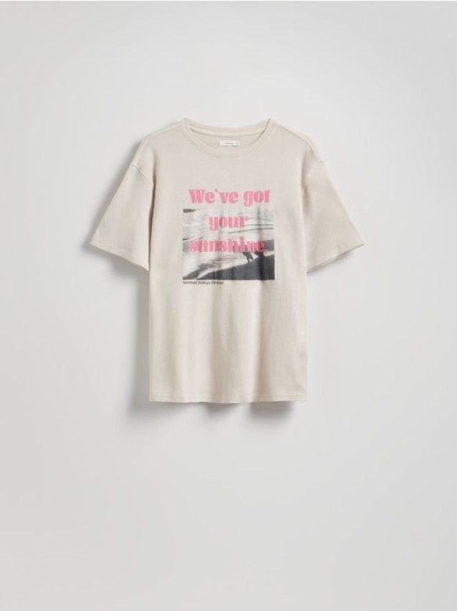 T-shirt z nadrukiem - jasnoszary