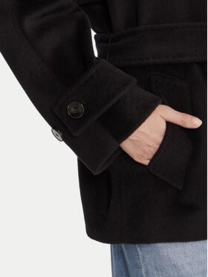 Marella Płaszcz wełniany Dovere 2523086112 Czarny Regular Fit