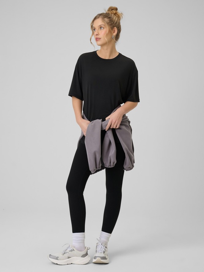 4F T-shirt loose z modalem damski - czarny XL