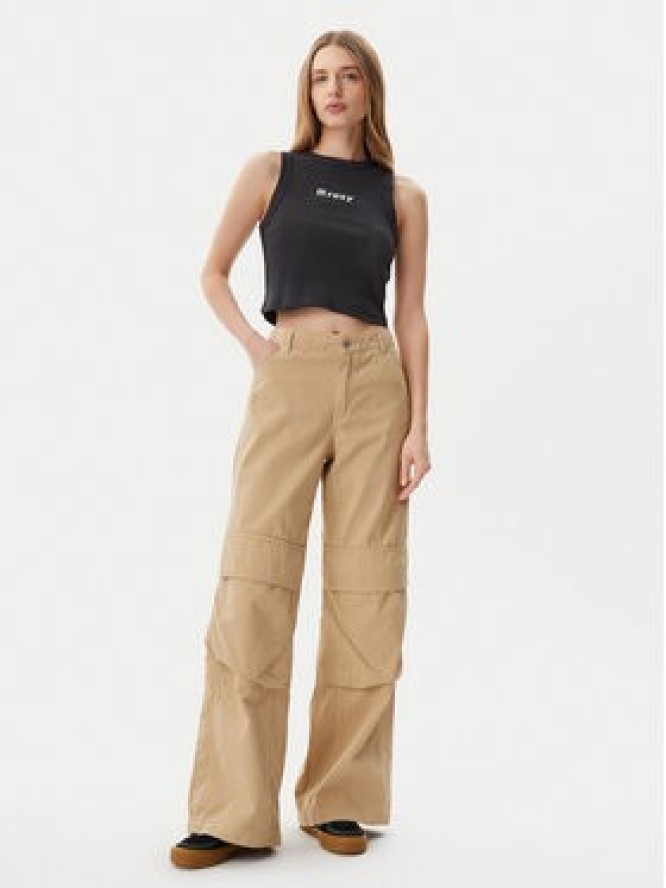 Roxy Top ERJKT04261 Szary Slim Fit