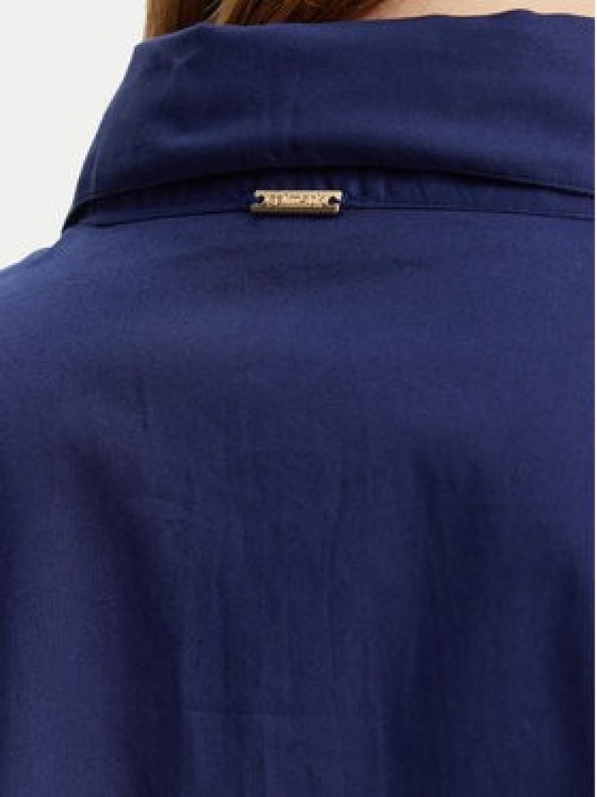 Selmark Sukienka koszulowa BM033 Granatowy Relaxed Fit