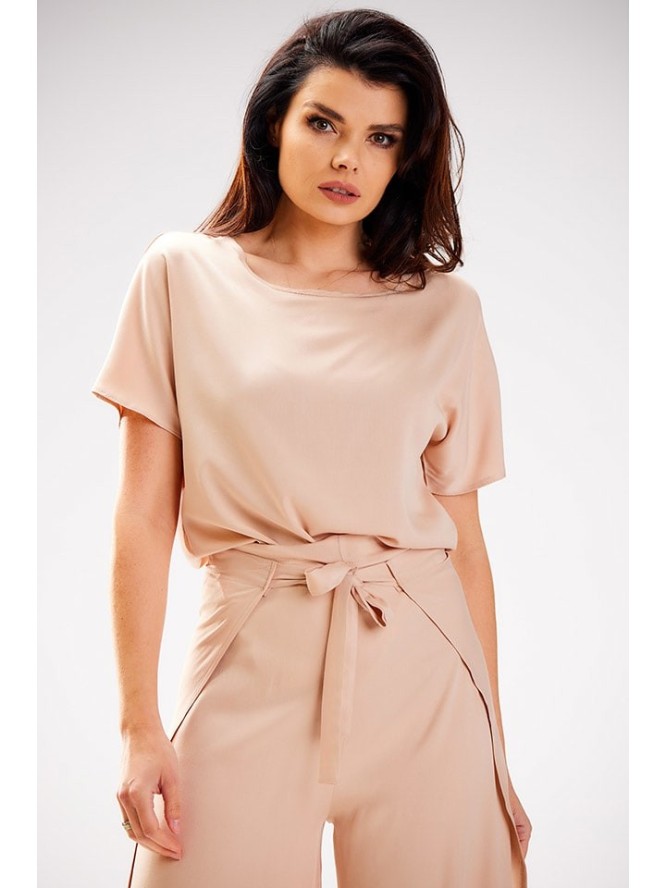 Awama Spodnie w kolorze beżowym rozmiar: M