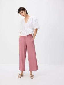 Spodnie culotte - brudny róż