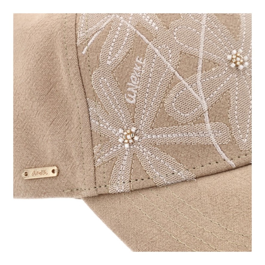 Beżowa Stylowa Damska Czapka Z Daszkiem Anekke